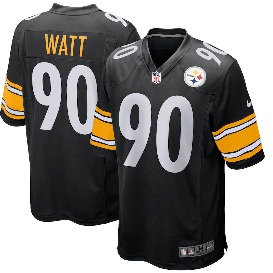 Men Pittsburgh Steelers #90 T.J. Watt Nike Black Game Player NFL Jersey